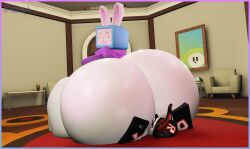 1boy 1girls deviantart hyper_ass melanie_(regretevator) pest_(regretevator) regretevator roblox rusoph sitting_on_person tagme