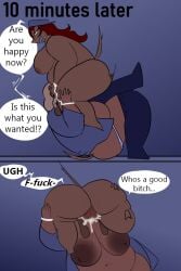 2026 2:3 age_difference anthro areola balls big_areola big_breasts big_butt bottomwear bottomwear_down breasts butt canid canine canis clothed clothing comic dark_areola dialogue diana_boar_(oxkingky) domestic_dog dorothy_b_hound duo english_text face_fucking female genitals gynomorph gynomorph/female hi_res huge_breasts huge_butt intersex intersex/female irrumatio mammal mature_anthro mature_female obese obese_female obese_gynomorph obese_intersex oral overweight overweight_female overweight_gynomorph overweight_intersex oxkingky panties panties_down pants pants_down partially_clothed penile penis_in_mouth sex suid suine sus_(pig) text tongue tongue_on_balls tongue_out underwear underwear_down wild_boar