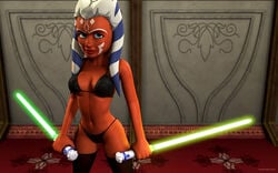 1girls 2014 3d ahsoka_tano alien angry bikini breasts clone_wars coruscant female green_lightsaber jedi jedi_padawan kondaspeter large_breasts lightsaber orange_skin senate_building solo star_wars the_clone_wars:_season_four thighhighs togruta