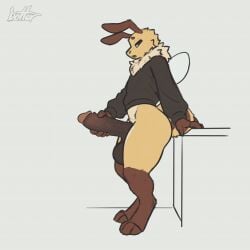 animated antennae_(anatomy) anthro arthropod balls bee big_penis bodily_fluids botter_(artist) bottomless bottomless_anthro bottomless_male butt circumcised clothed clothing digital_media_(artwork) erection fur genital_fluids genitals gripping_penis hand_humping hi_res humanoid_genitalia humanoid_penis humping hymenopteran insect looking_at_genitalia looking_at_penis loop male male/male masturbation neck_tuft no_sound paws penile penile_masturbation penis precum precum_squirt precum_string simple_background solo sweater sweater_only thick_thighs thrusting thrusting_forward topwear topwear_only tuft vein veiny_penis wings yellow_body