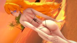 1girls 3d arm_behind_back ass backboob beach big_ass big_breasts blonde_hair breasts_out busty butt_crack fat_ass female female_only from_behind half-closed_eyes hi_res large_breasts legs logang45 long_hair looking_at_viewer looking_back naughty_face ocean parted_lips purple_eyes rwby sensual sexy sexy_pose smile solo sunglasses sunset teeth thighs thong_bikini voluptuous water wet yang_xiao_long