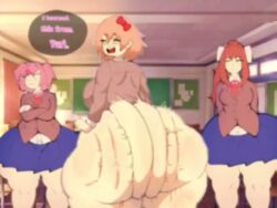 3girls animated anus ass_bigger_than_head ass_bigger_than_torso ass_clapping bottomless doki_doki_literature_club hyper_ass luizinbk monika_(doki_doki_literature_club) natsuki_(doki_doki_literature_club) pussy sayori_(doki_doki_literature_club) sound tagme twerking video