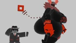 1boy 1girls 3d ass big_ass big_breasts breasts chance_(forsaken) forsaken_(roblox) guest_(roblox) guest_666 guest_666_(forsaken) pointing roblox roblox_game robloxian size_difference slutmoth tagme thick_thighs thighs