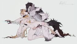 4_toes 5_fingers anthro anthro_on_anthro anthro_penetrated anthro_penetrating anthro_penetrating_anthro arm_tuft balls black_nose bodily_fluids borzoi breasts canid canine canis cheek_tuft chest_tuft claws colored digital_drawing_(artwork) digital_media_(artwork) domestic_dog duo elbow_tuft face_lick facial_tuft farso feet female female_penetrated finger_claws fingers fur genitals glenteyarl gloves_(marking) grey_body grey_fur hi_res hindpaw humanoid_hands hunting_dog licking lldelphin male male/female male_penetrating male_penetrating_anthro male_penetrating_female mammal markings multicolored_ears neck_tuft nipples nude nude_anthro nude_female nude_male paws penetration penile penile_penetration penis penis_in_vagina sex sighthound tail teeth toes tongue tongue_out tuft vaginal vaginal_penetration vulva white_body white_fur