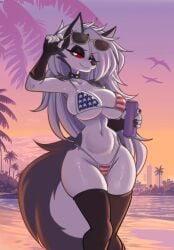 big_ass big_breasts bikini breasts bubble_butt female furry huge_ass huge_breasts loona_(helluva_boss) lucyfercomic tagme thick_thighs wide_hips
