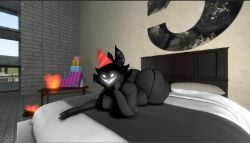 karelia_(acerattman) birthday davecheeswzr sfm gm_construct_(garry's_mod_map) gm_construct bed huge_breasts huge_ass birthday_party birthday_hat hyper_ass fire fur furry futa_only