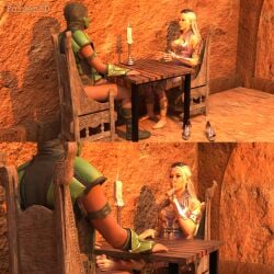 asian feet foot_fetish footjob footjob_under_table milf mortal_kombat mortal_kombat_1 mortal_kombat_1_(2023) poizen3d sindel sindel_(new_era)