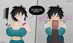 ahoge big_ass big_boobs big_breasts big_penis big_penis_small_balls big_thighs black_hair dragon_ball dragon_ball_super dragon_ball_z gine horse horse_penis house notkadraw penis_in_ass penis_in_pussy saiyan saiyan_female saiyan_girl saiyan_tail