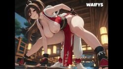 mai_shiranui fatal_fury king_of_fighters ai sexy sexy_pose teasing teasing_viewer cleavage blush bent_over tits boobs breasts big_breasts large_breasts ai_generated animated nipples, nude nude_female naked naked_female waifys hanging_breasts