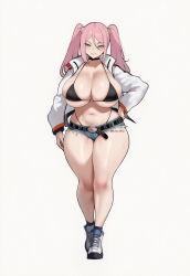 1girls ai_generated artist_request ass beauty_mark belly_button belt big_ass big_breasts bikini_top blue_eyes breasts bubble_ass bubble_butt cleavage commission curvy_figure fate_(series) female female_only fit genshin_impact hitomi_twins hourglass_figure huge_breasts imminent_sex jacket latex_bikini light-skinned_female light_skin long_hair milf oc original original_character pale-skinned_female pale_skin pink_hair revealing_clothes shiny_skin short_shorts shorts skimpy_clothes solo suggestive_look thick_thighs thong thong_above_shorts thong_straps voluptuous_female wide_hips
