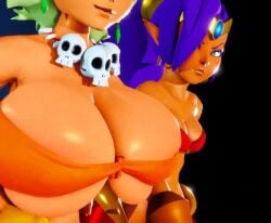 2girls 3d 3d_animation 3d_model animated big_breasts breast_envy breast_focus breasts earrings female female_only genie_girl honey_select huge_breasts jealous jealous_female jealous_look jealousy jungle_de_ikou mii_(jungle_de_ikou) pointy_ears prevence purple_hair shantae shantae_(character) short_playtime staring staring_at_breasts tagme tan_body tan_skin video walk_cycle walking wayforward wobble wobbling wobbling_breasts