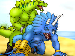 anthro extreme_dinosaurs furry male male_only spike_(extreme_dinosaurs) stegz_(extreme_dinosaurs) tagme