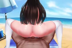 1boy 1girls animated anus ass backpussy beach big_ass black_hair breasts brown_eyes cowgirl_position cum cum_in_pussy dark-skinned_male dark_skin fat_ass female female_moaning fluids girls'_frontline interracial large_breasts long_video longer_than_30_seconds longer_than_one_minute lowres male moaning nude outdoors penis pov pussy reverse_cowgirl_position rinhee sex sex_sounds sound straight tagme talking thighhighs type_95_(girls'_frontline) uncensored vaginal_insertion vaginal_penetration video
