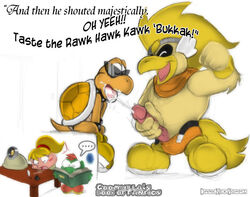 cum darknek0gami gay goomba goombella hawk king_k king_k_(paper_mario) koopa koopa_troopa kp_pete male_focus mario_(series) nintendo paper_mario paper_mario:_the_thousand-year_door rawk_hawk straight_hair super_mario_bros. the_great_gonzales_jr white_background yoshi yoshi_kid_(ttyd)