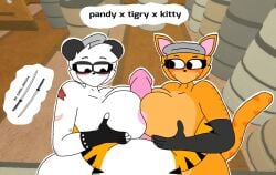 1boy 2girls big_breasts big_penis breastjob furry kitty_(piggy) pandy_(piggy) piggy:_book_2 piggy_(game) roblox sex tigry_(piggy)