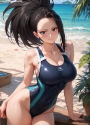 1girls 2d ai_generated ass athletic athletic_female bare_shoulders belly big_breasts black_eyes black_hair boku_no_hero_academia chest cleavage curvy curvy_figure cute cute_face detailed eyelashes eyeshadow female female_only fit fit_female focus green_eyes high_quality large_breasts legs light-skinned_female light_skin lips lipstick looking_at_viewer makeup mascara midriff momo_yaoyorozu my_hero_academia navel nero100 pale-skinned_female pale_skin ponytail posing seductive seductive_look stable_diffusion swimsuit swimwear tagme thighs thin_thighs thin_waist