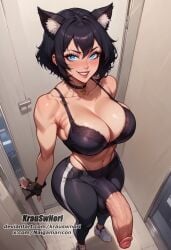 ai_generated big_penis bra cum cum_drip cum_on_body cum_on_breasts cum_on_face futa_focus futa_only futanari huge_ass huge_breast huge_butt huge_cock krauswnori nyakumi