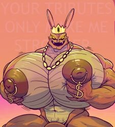 alien anthro arthropod big_muscles bigsmoulder blattodean cockroach cockroach_humanoid crown edgar_the_bug evil genitals headgear hi_res huge_muscles insects jewelry male men_in_black moobs muscles muscular necklace nipple_piercing nipples penis piercing solo