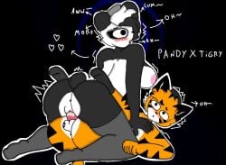 1boy 1girl after_sex big_breasts big_penis cum furry legwear panda pandy_(piggy) piggy:_book_2 piggy_(game) roblox sex tiger tigry_(piggy) white_body yellow_body