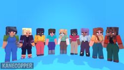 alex_(minecraft) ari_(minecraft) breasts efe_(minecraft) female kaneefox makena_(minecraft) microsoft minecraft mojang mtf_crossgender mtf_transformation noor_(minecraft) rule_63 steve_(minecraft) sunny_(minecraft) zuri_(minecraft)