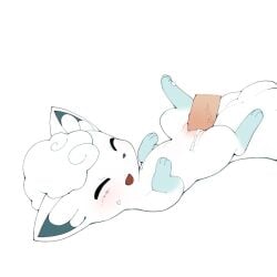 alolan_vulpix blush bodily canine cum disembodied duo female feral fluids focus furry happy in inside open_mouth open_smile penetrated penis pokemon pokemon_(species) pokemon_sm pussy vulpix white_background white_fur white_hair youjomodoki zoophilia