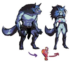 anthro blue_fur breasts breeding_season canine claws female fur male mammal nipples penis pussy s-purple teeth transparent_background wolf yellow_eyes