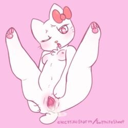 <3_eyes 1girls 2018 anthro belly breasts clitoris electrikestorm feline female female_only furry hair_ribbon hairbow heart hello_kitty hello_kitty_(character) hello_kitty_(series) hi_res kitty_white mammal navel nipples nude one_eye_closed open_mouth pawpads pink_background pink_eyes pink_pawpads pussy pussy_juice ribbons sanrio simple_background small_breasts small_tail solo spread_legs spread_pussy spreading thick_thighs yellow_nose