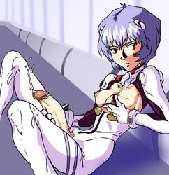 1futa blue_hair breasts chestless clothed_masturbation clothing crotchless cum exposed_breasts exposed_crotch expressionless futanari hair huge_cock human intersex marnic masturbation medium_breasts neon_genesis_evangelion penis plugsuit red_eyes rei_ayanami short_hair solo solo_futa