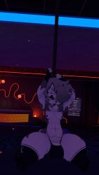 bulge femboy hellhound loona_(cryptiacurves) pole_dancing stripper stripper_pole vrchat