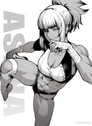 1girls abs bare_arms bare_legs bare_shoulders bare_thighs big_breasts clothed clothing color female female_focus female_only fit_female hi_res large_breasts muscles muscular muscular_female original_character short_hair solo solo_female speedl00ver tagme thick_thighs white_hair