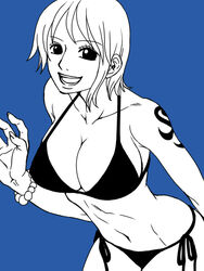 bikini bra breasts female female_only iga_guri nami nami_(one_piece) one_piece open_mouth tagme tattoo