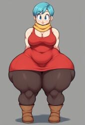 ai_generated big_breasts bottom_heavy bulma_briefs dragon_ball dragon_ball_z gvukub thick_thighs wide_hips