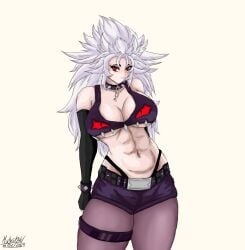big_ass big_breasts big_butt big_thighs big_titties clothing curvaceous curvaceous_female curvaceous_figure curvy curvy_figure curvy_hips female female_focus female_only long_hair mulyshav original original_character vtuber white_hair