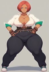 ai_generated big_breasts bursting_breasts giovanna_(guilty_gear) guilty_gear guilty_gear_strive gvukub huge_breasts thick_thighs wide_hips