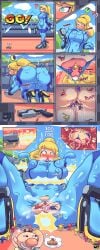 bodysuit electricity giantess group high_heels lactating metroid micro_on_macro milking olimar pikmin pikmin_(species) ripped_clothing small_top_big_bottom super_smash_bros. tmogumi zero_suit_samus