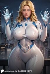 ai_baddies ai_generated ai_hands alley alleyway areola areolae ass belly_button big_breasts blonde_female blonde_hair blue_eyes bodysuit breasts choker city city_background collar commission curvy curvy_female curvy_figure curvy_hips denim_shorts earrings fantastic_four female fishnet_legwear fishnet_stockings fit_female hands_up high_resolution highres hoop_earrings hoop_earrings_oversized huge_breasts invisible_woman invisible_woman_(marvel_rivals) large_breasts light-skinned_female light_skin looking_at_viewer marvel marvel_cinematic_universe marvel_comics marvel_rivals massive_breasts night nipples patreon patreon_logo patreon_url patreon_username skin_tight sue_richards sue_storm thick_thighs thighs tubetop urban voluptuous voluptuous_female