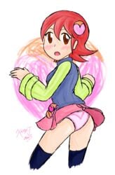 embarrassed mayl_sakurai mega_man mega_man_battle_network panties pink_panties solo upskirt xero-j