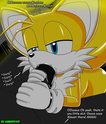 black_fur blue_eyes comic dialogue english_text fellatio femboy fox gay gloves male male_only miles_tails_prower nobody147 oral orange_fur penis saliva sega sonic_(series) sonic_the_hedgehog_(series) sonic_the_hedgehog_2 text yaoi