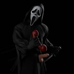 big_cock big_dick big_penis cock costume dick female foreskin gay ghostface ghostface_(scream) horror horror_movie knife male mask masked masked_male movie penis scream solo solo_male solo_man straight telephone uncircumcised uncut