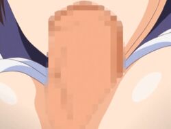 animated aoyama_hatsune bounce bouncing_breasts breasts brown_hair censored close-up fellatio female hair huge_breasts human jk_to_ero_giin_sensei male oral paizuri penis poro school_uniform serafuku straight