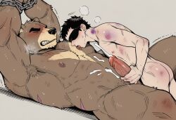 2boys abs ai_generated anthro ass back back_muscles balls bara bear big_balls big_muscles big_pecs big_penis brown_fur cum cum_drip cum_in_ass cum_on_body cum_on_penis cumshot daddy ddkk dilf ejaculation erect_nipples erection gay human human_on_anthro human_penetrated hunk interspecies larger_anthro larger_male male male/male male_focus male_only male_penetrated male_penetrating male_penetrating_male muscles muscular muscular_anthro muscular_male naked naked_male nipple_play nipple_suck nude oral orgasm pecs penetration penis penis_in_ass sex size_difference smaller_human smaller_male smaller_penetrated sucking_nipples ursid yaoi