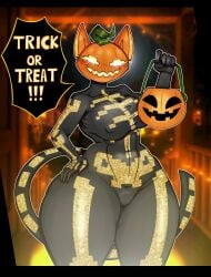 1girls anthro ass big_ass big_breasts big_thighs breasts cat_ears cat_girl cat_tail catgirl dialogue female female_focus female_only fortnite fortnitemares gallo_wazavi gigantic_ass gigantic_thighs halloween huge_ass huge_breasts huge_thighs hyper hyper_ass hyper_thighs nipples nipples_visible_through_clothing pumpkin pumpkin_head skinsuit spice_(fortnite) text thick_thighs thighs voluptuous voluptuous_female