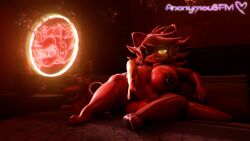 3d_(artwork) absurd_res animatronic anonymousfm anthro areola balls bed big_balls big_breasts big_penis bodily_fluids breasts canid canine chest_tuft cum digital_media_(artwork) erection eye_patch eyewear fexa_(cryptiacurves) five_nights_at_freddy's fox foxy_(fnaf) furniture futanari genital_fluids genitals glowing glowing_eyes gold_(metal) gold_tooth hi_res huge_balls huge_breasts huge_cock humanoid_genitalia humanoid_penis inside intersex machine mammal nipple_piercing nipples nude on_bed one_eye_obstructed penis piercing pupils robot scottgames slit_pupils smile solo tail thick_thighs tuft wide_hips yellow_eyes