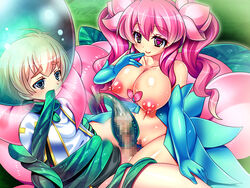 1boy character_request cum dieselmine female femdom game_cg monster_girl okasare_yuusha okasare_yuusha_v pink_hair tagme