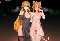 1boy 1futa 2d ai_generated aisouls balls big_ass big_breasts big_penis black_choker black_dress black_gloves black_stockings blonde blonde_hair blue_eyes blush braid breasts breath_of_the_wild busty cat_ears cat_tail chastity chastity_cage chastity_device choker clothes curvy dominant dominant_futa domination dress earrings elbow_gloves elf elf_ears elf_futa evil_grin evil_smile eye_contact eyes femboy flaccid flat_chest futa_on_male futadom futanari gloves green_eyes hairclip hand_on_face hand_on_hip hand_on_own_breast hip_grab huge_cock humiliation intersex large_ass large_breasts light-skinned_futa lingerie link long_hair male male/futa mature_male open_clothes open_mouth paw_pose penis penis_bulge pointy_ears see-through see-through_clothing see-through_dress shaded_face short_hair shy sissy skinny small_penis smile smug stockings stomach testicles thick thick_thighs web_address white_choker white_dress white_gloves zelda_(breath_of_the_wild)