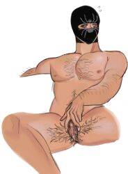 balaclava blue_eyes clitoris cum_in_pussy cuntboy cuntboy/male erect_clitoris fingers_spread hairy hairy_pussy intersex masked mastectomy_scar pale-skinned_male pale_skin pussy rickiebleh spread_pussy tdick top_surgery_scars trans_man transgender transmasc