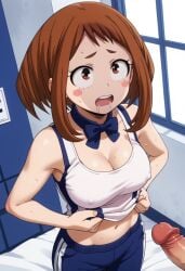 horny my_hero_academia ochako_uraraka schoolgirl teenager