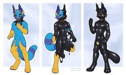 2023 anthro black_goo black_latex chastity_bulge chastity_device clothing domestic_cat drone dronesuit dronification felid feline felis glistening glistening_body goo_transformation hi_res hypnotic_eyes latex latex_clothing latex_skinsuit lock_bulge maefeline male mammal skinsuit slim_anthro slim_male solo submissive submissive_anthro submissive_male tight_clothing transformation transformation_sequence