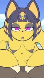 1boy 1girls animal_crossing animal_ears animal_tail animated ankha ankha_(animal_crossing) anthro anthro_on_human areolae background beach blue_hair breasts cat_ears cat_tail catgirl dark-skinned_male dark_skin digital_media_(artwork) dominant dominant_female egyptian egyptian_cat eye_contact faceless_male female female_focus flat_colors glowing_eyes half-closed_eyes hands_on_legs hi_res hips human human_on_anthro hypnosis hypnosis_eyes hypnosis_sex leaning_forward legs_apart longer longer_than_30_seconds looking_at_viewer looking_pleasured loop male male/female multicolored_fur multicolored_hair nipple_piercing nipples no_sound ocean on_back on_top open_mouth open_smile outdoors pierced_nipples piercing pleasure_face pov pov_eye_contact purple_eyes pussy pussy_juice pussy_juice_drip pussy_juice_on_penis quin-nsfw riding riding_penis sand sex short_hair sky small_breasts smile smiling smiling_at_viewer submissive submissive_male tagme teeth tongue vagina vaginal_penetration vaginal_sex vertical_video video waist yellow_body yellow_fur