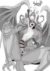 absurd_res animal_humanoid anthro apode big_breasts breasts censor_bar censored censored_genitalia censored_penis censored_pussy claws draconcopode dragon dragon_humanoid duo fangs female final_fantasy final_fantasy_xiv finger_claws genitals greyscale hair hand_on_knee hand_on_leg hand_on_tail herm herm/female hi_res humanoid intersex intersex/female lamia legless melusine_(final_fantasy_xiv) monochrome mythological_creature mythological_scalie mythology nael_deus_darnus nipples nude penetration penis pussy reptile scalie serpentine sex size_difference small_breasts snake solopipb split_form square_enix stomach_bulge tail teeth toe_claws vaginal_penetration vaginal_penetration wing_claws wings